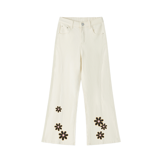 Perfect Love Flowered Women's Flared Leg Jeans