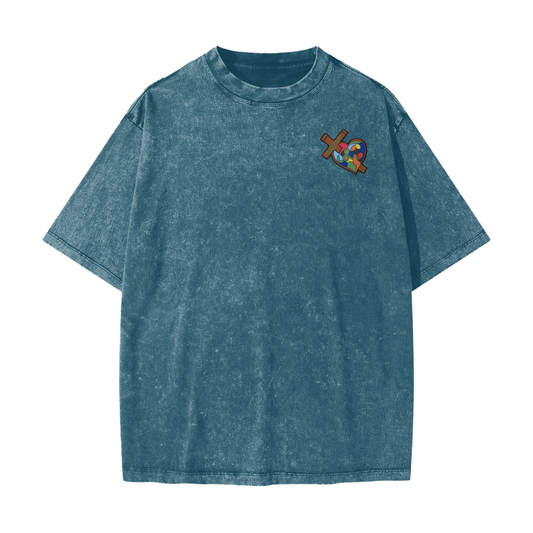 Take Heart! - Ice Blue Lettering & White Globe (Snow Washed)