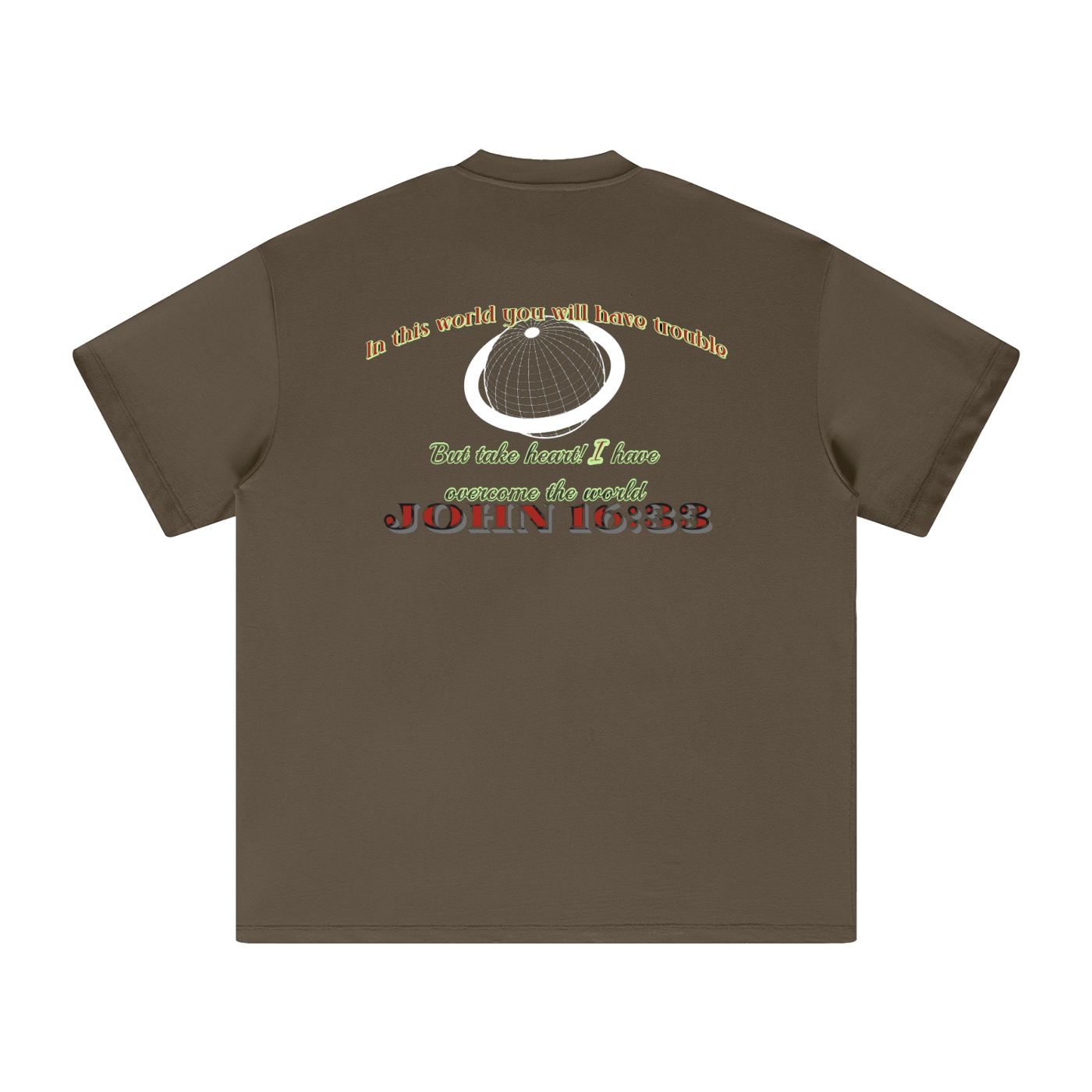 Take Heart! T-Shirt - Neon Lettering & White Globe