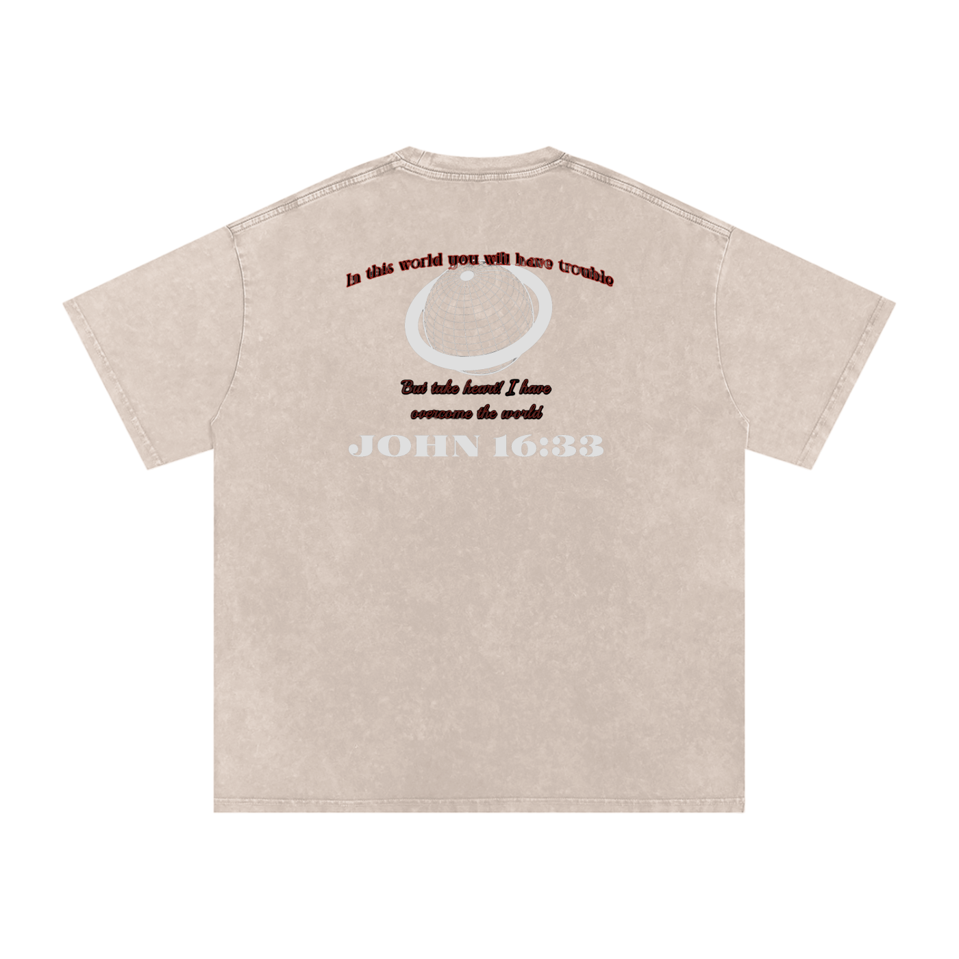 Take Heart! T-Shirt - White Globe (Acid Wash)