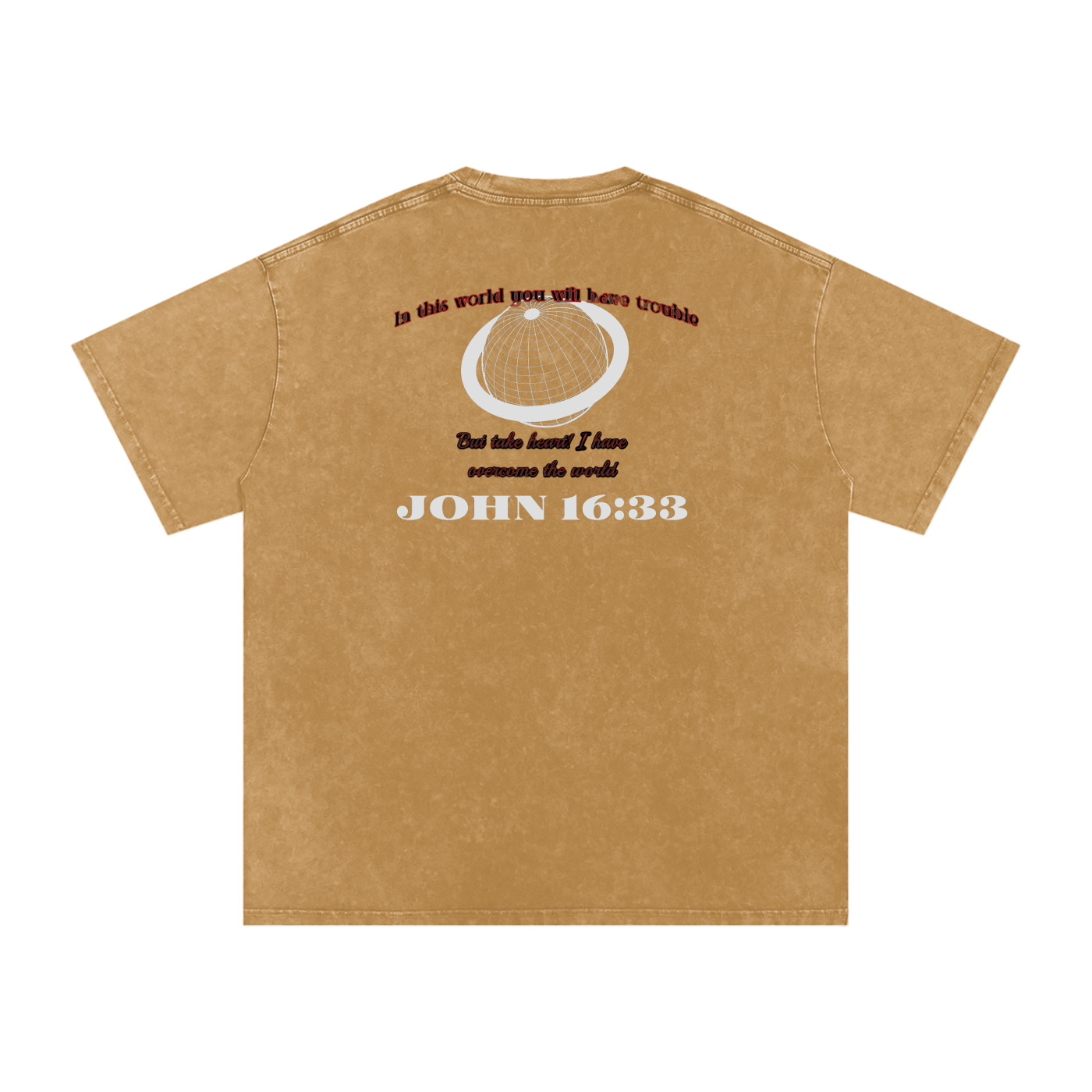 Take Heart! T-Shirt - White Globe (Acid Wash)