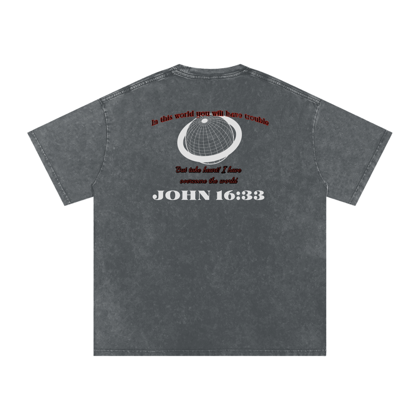 Take Heart! T-Shirt - White Globe (Acid Wash)
