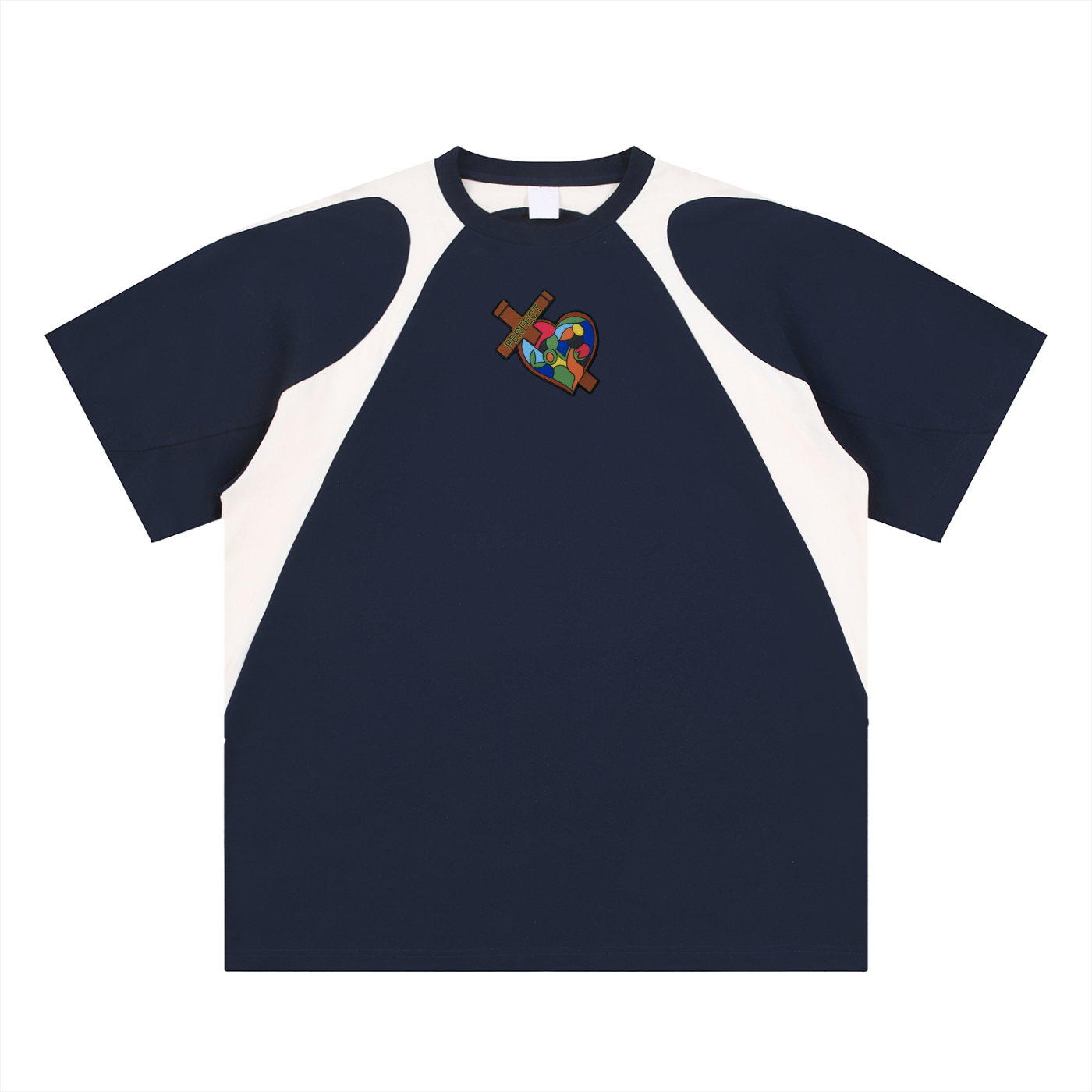 Perfect Love - Contrast Panel Cotton T-Shirt