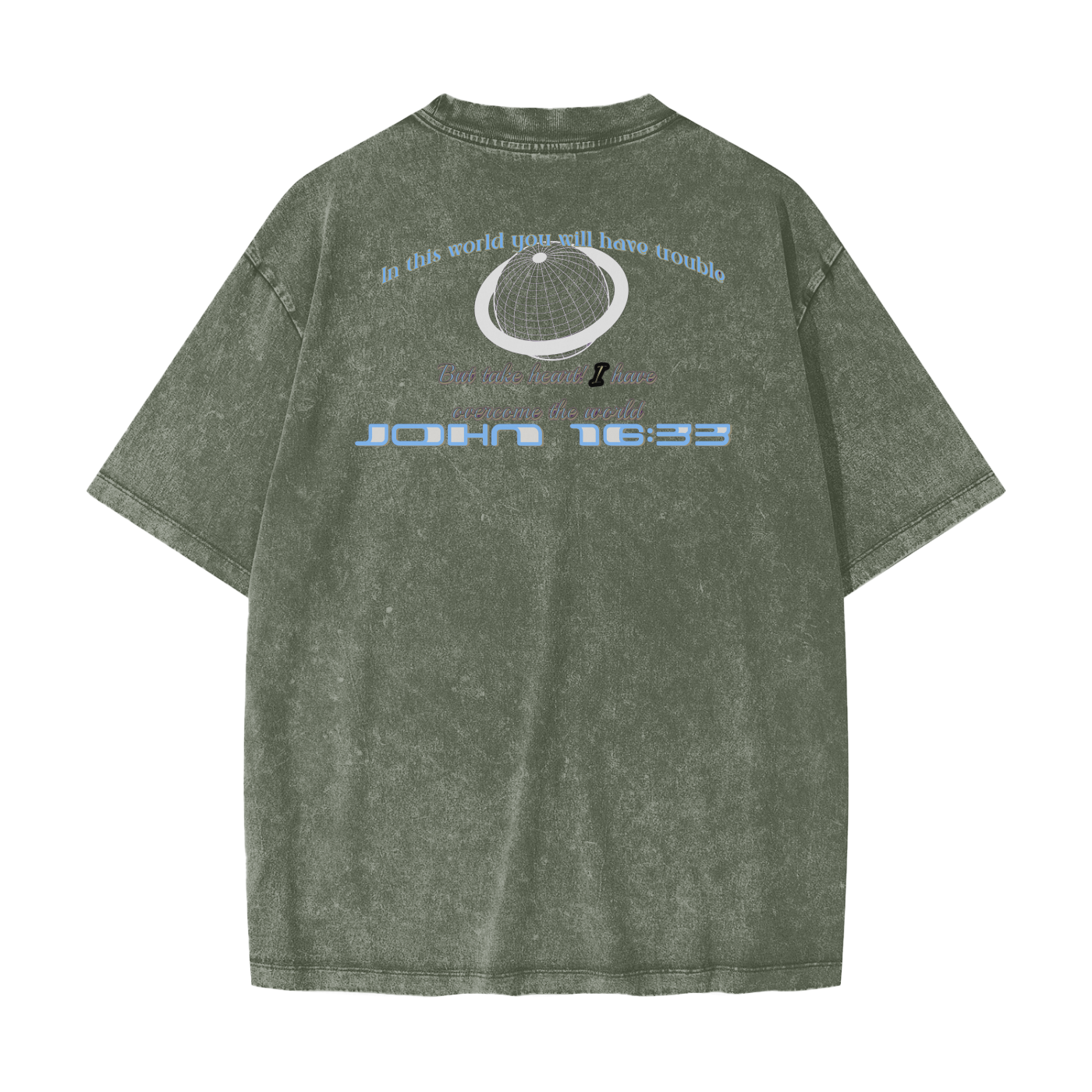 Take Heart! - Ice Blue Lettering & White Globe (Snow Washed)