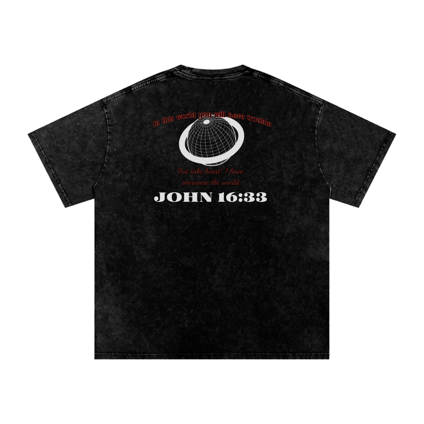 Take Heart! T-Shirt - White Globe (Acid Wash)