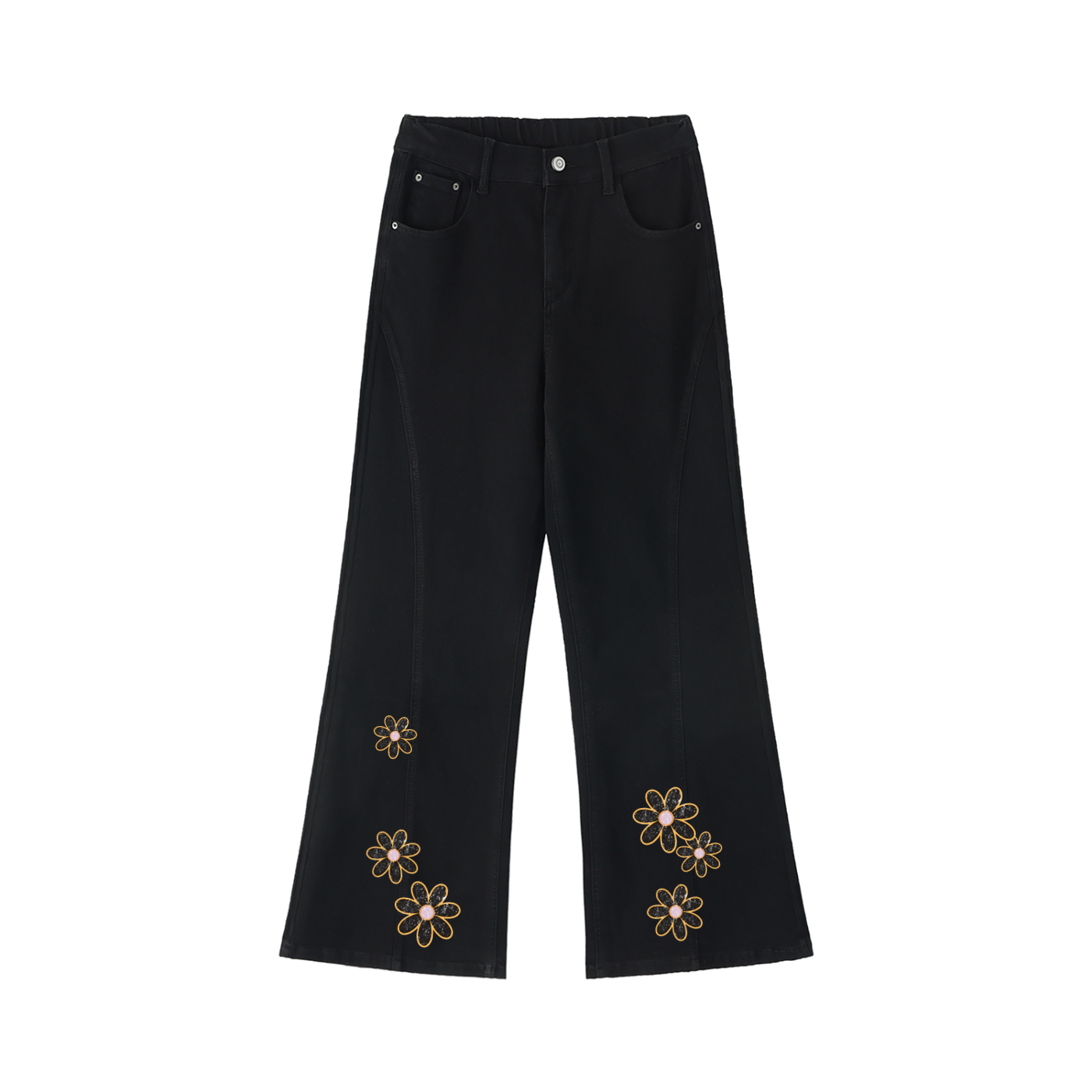 Perfect Love Flowered Women's Flared Leg Jeans