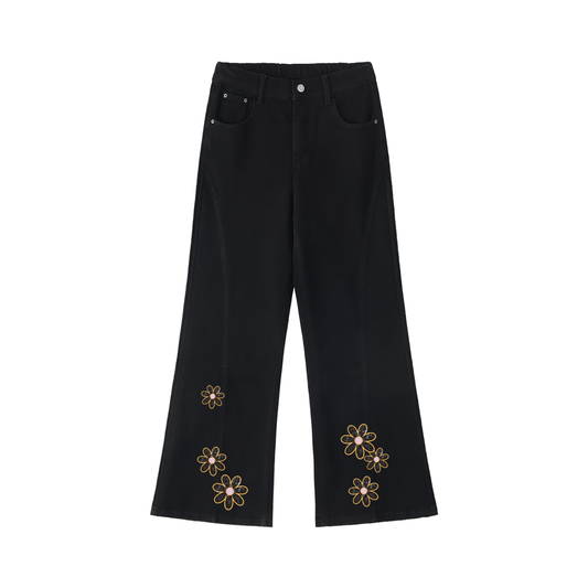 Perfect Love Flowered Women's Flared Leg Jeans