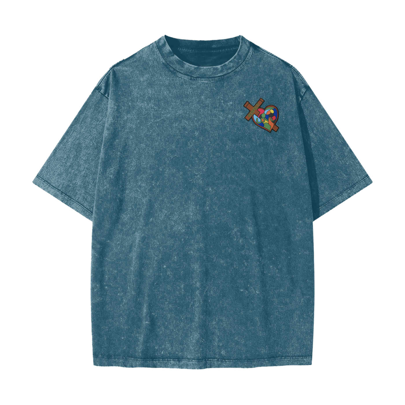 Take Heart! - Ice Blue Lettering & White Globe (Snow Washed)