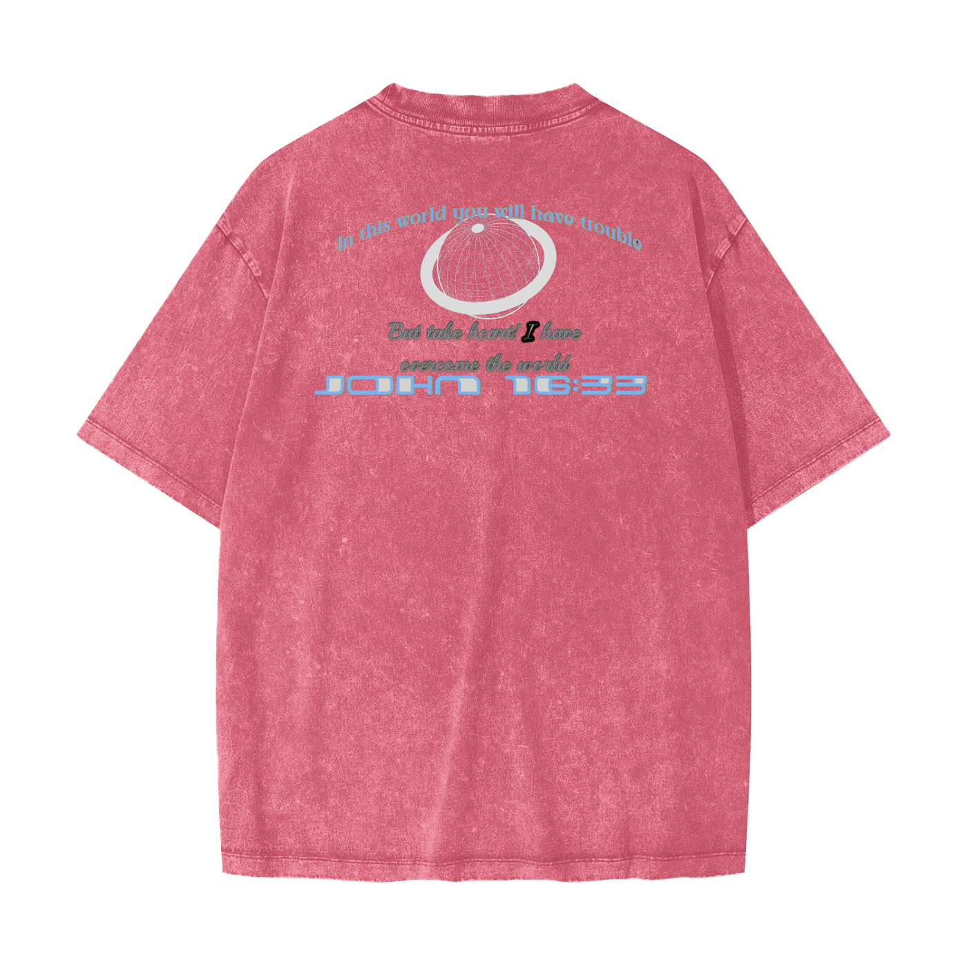 Take Heart! - Ice Blue Lettering & White Globe (Snow Washed)