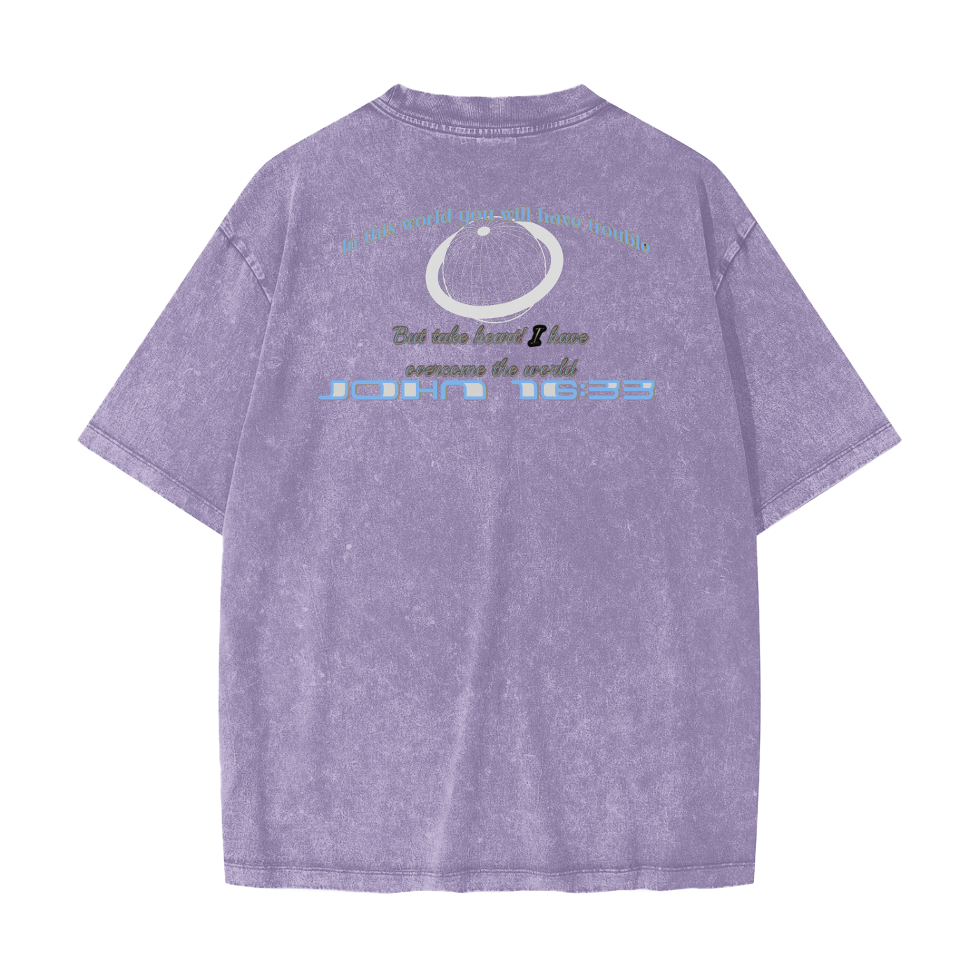 Take Heart! - Ice Blue Lettering & White Globe (Snow Washed)