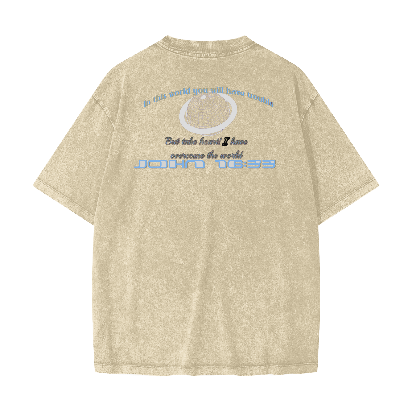 Take Heart! - Ice Blue Lettering & White Globe (Snow Washed)