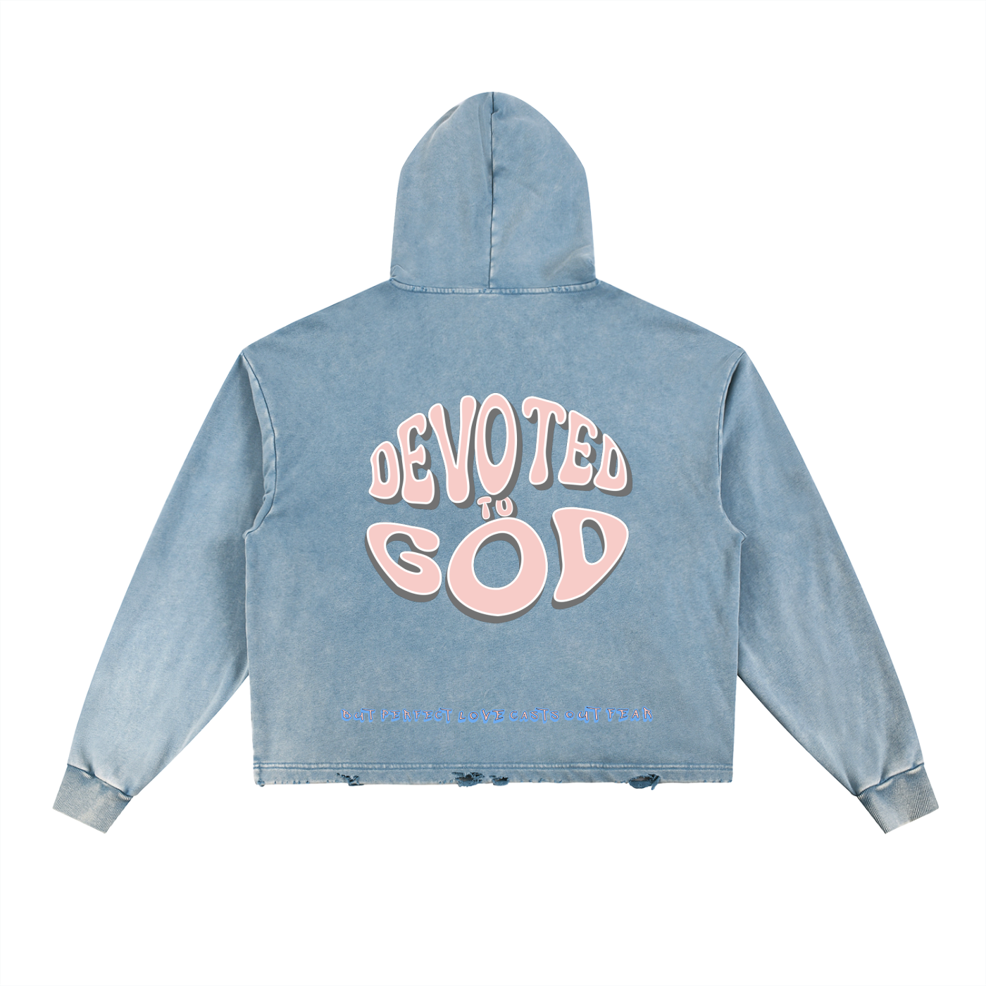 Devoted to God - Vintage Washed Frayed-Hem Hoodie