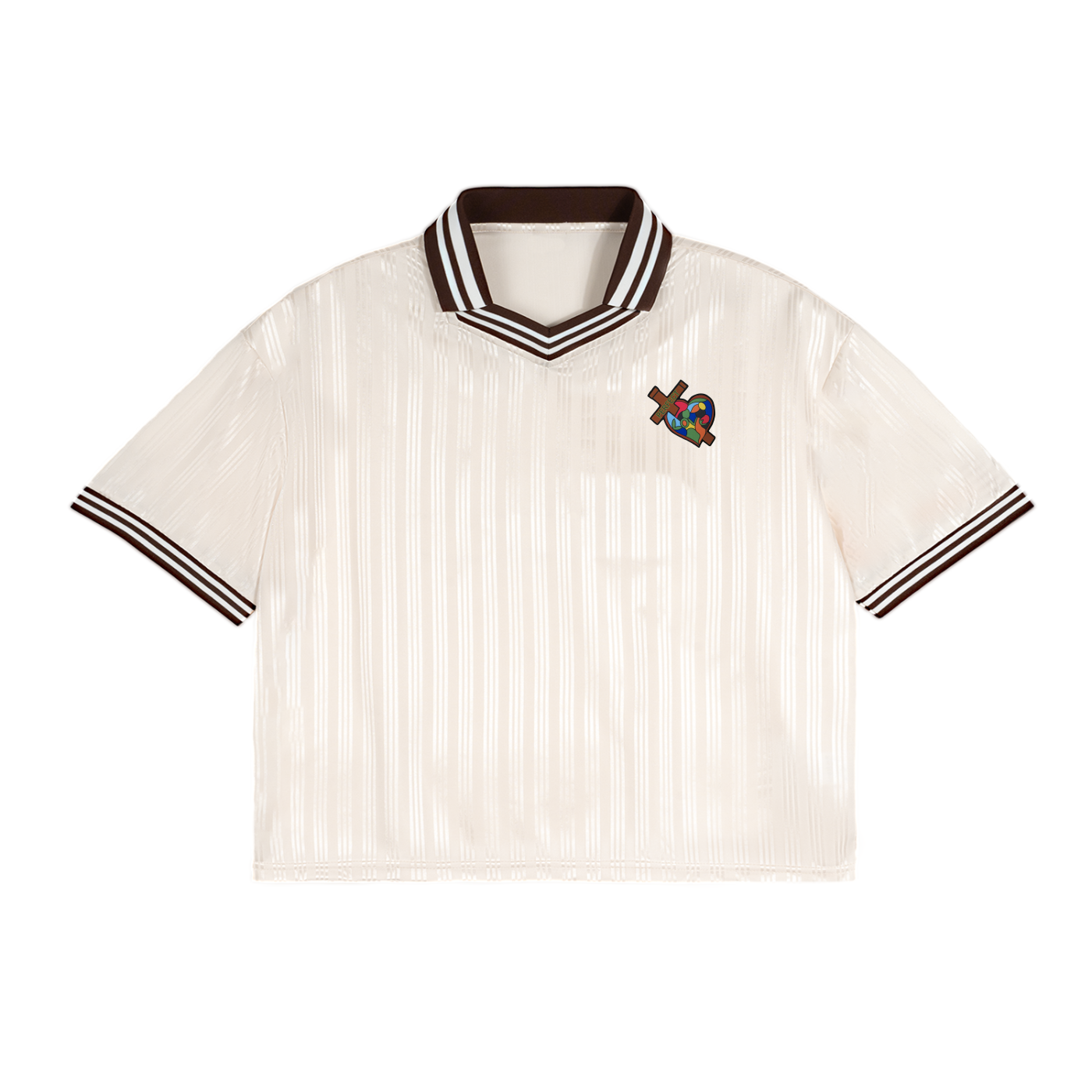 Devoted to God Contrast Stripes Polo Collar T-Shirt