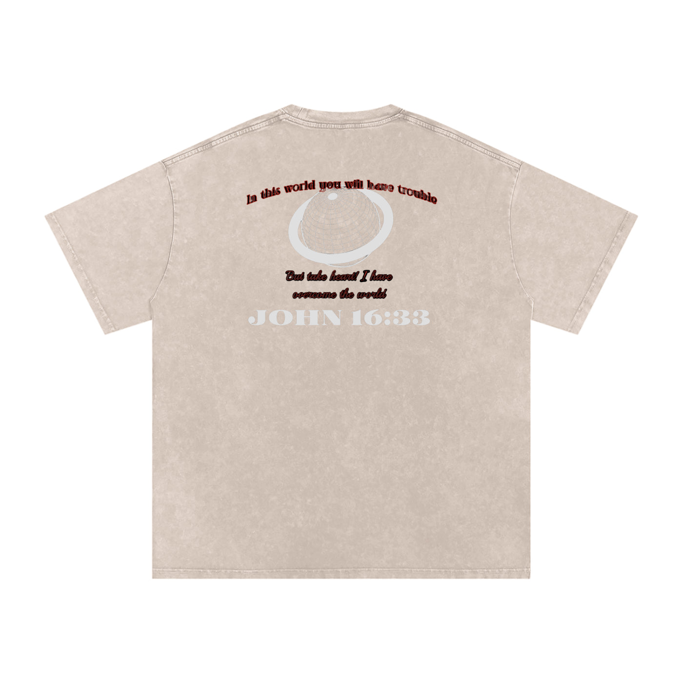 Take Heart! T-Shirt - White Globe (Acid Wash)