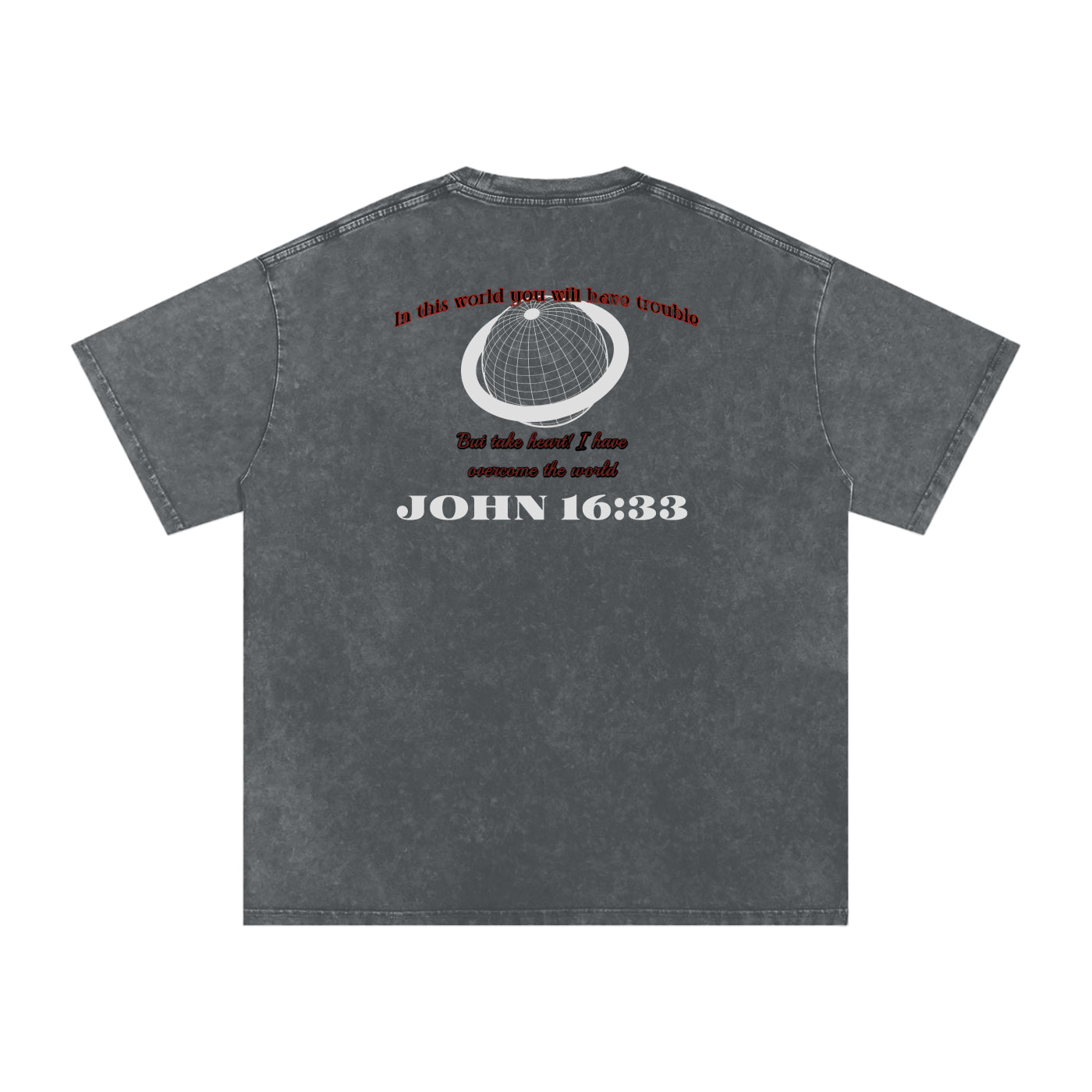 Take Heart! T-Shirt - White Globe (Acid Wash)