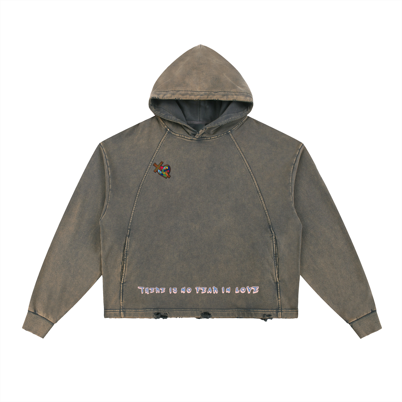 Devoted to God - Vintage Washed Frayed-Hem Hoodie