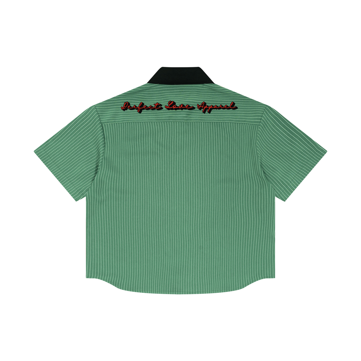 Unisex Striped Boxy Contrast Collar Shirt
