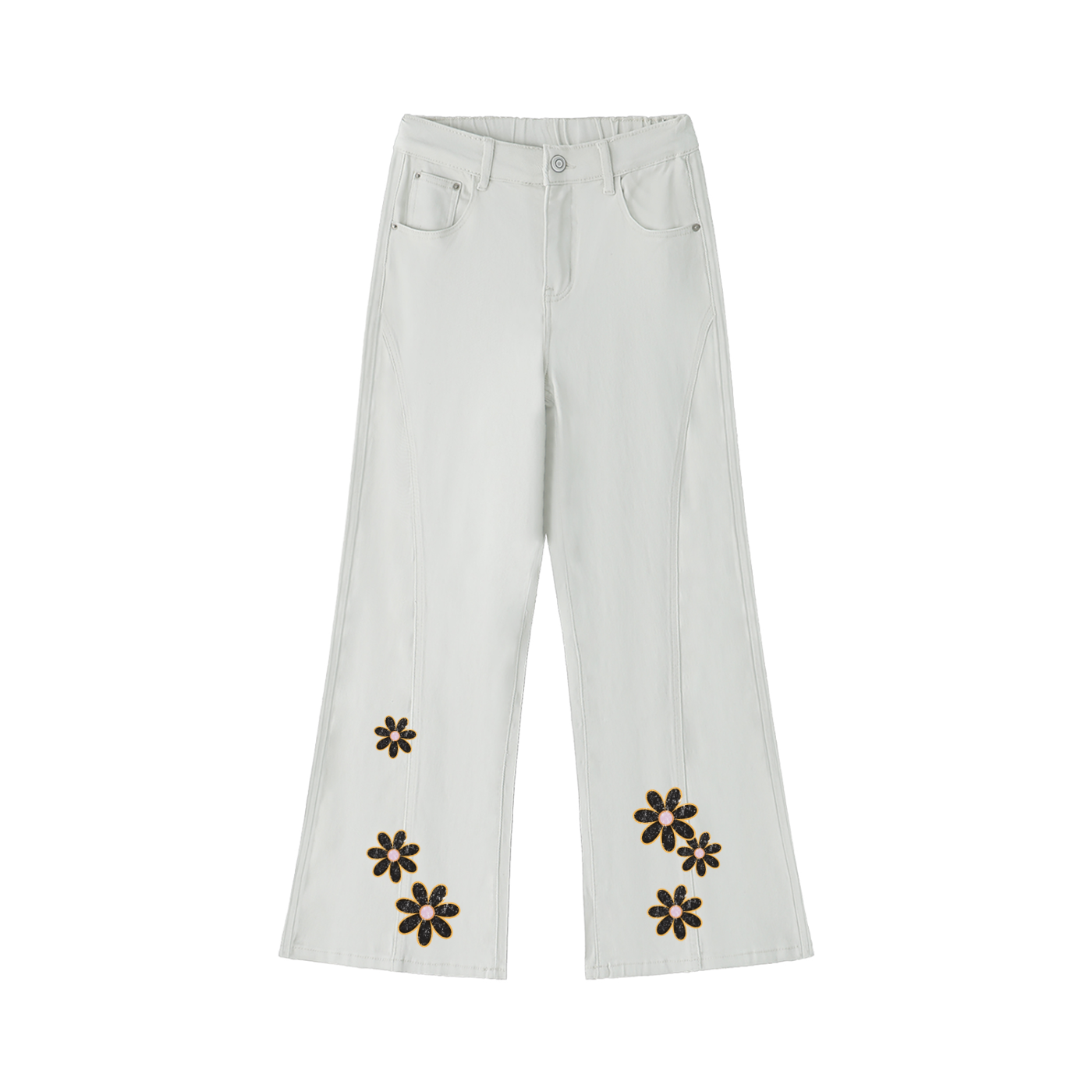 Perfect Love Flowered Women's Flared Leg Jeans
