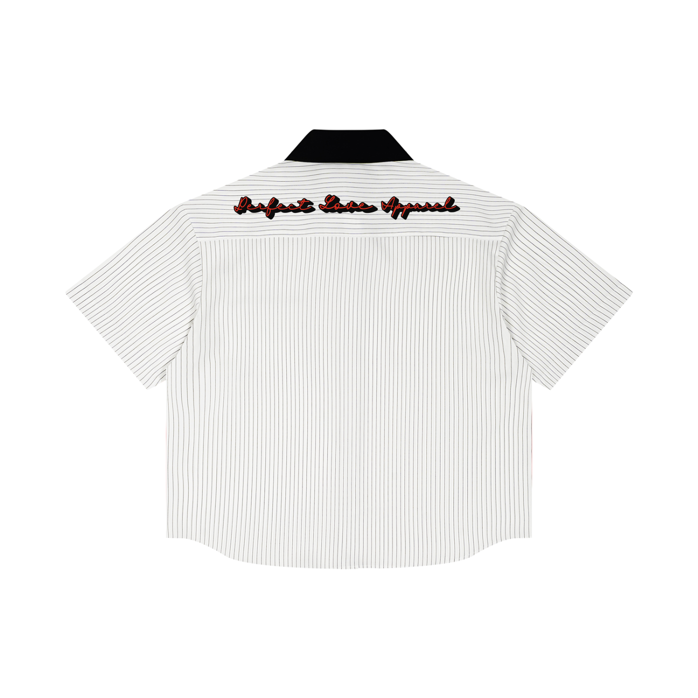 Unisex Striped Boxy Contrast Collar Shirt