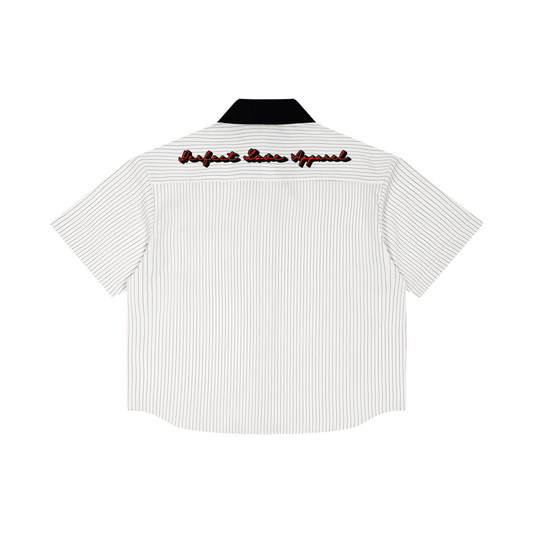 Perfect Love Unisex Striped Boxy Collar Shirt
