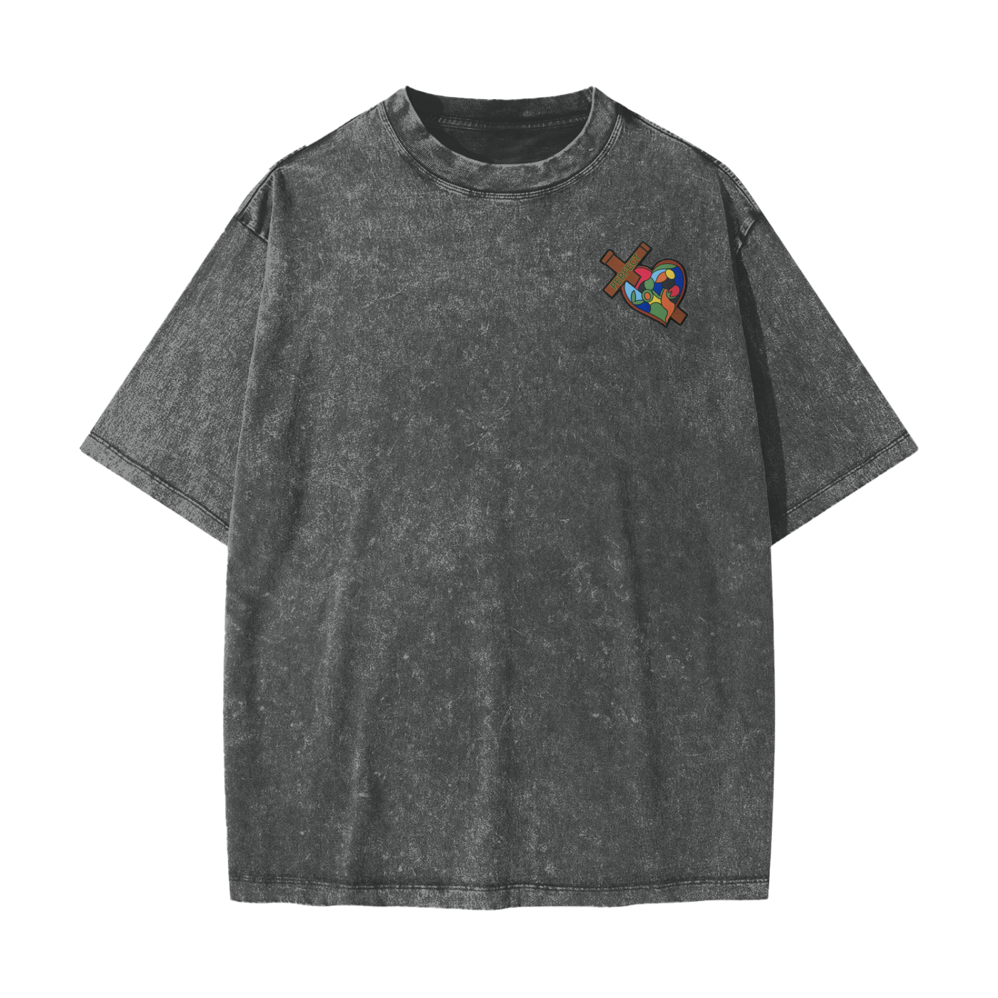 Take Heart! - Ice Blue Lettering & White Globe (Snow Washed)