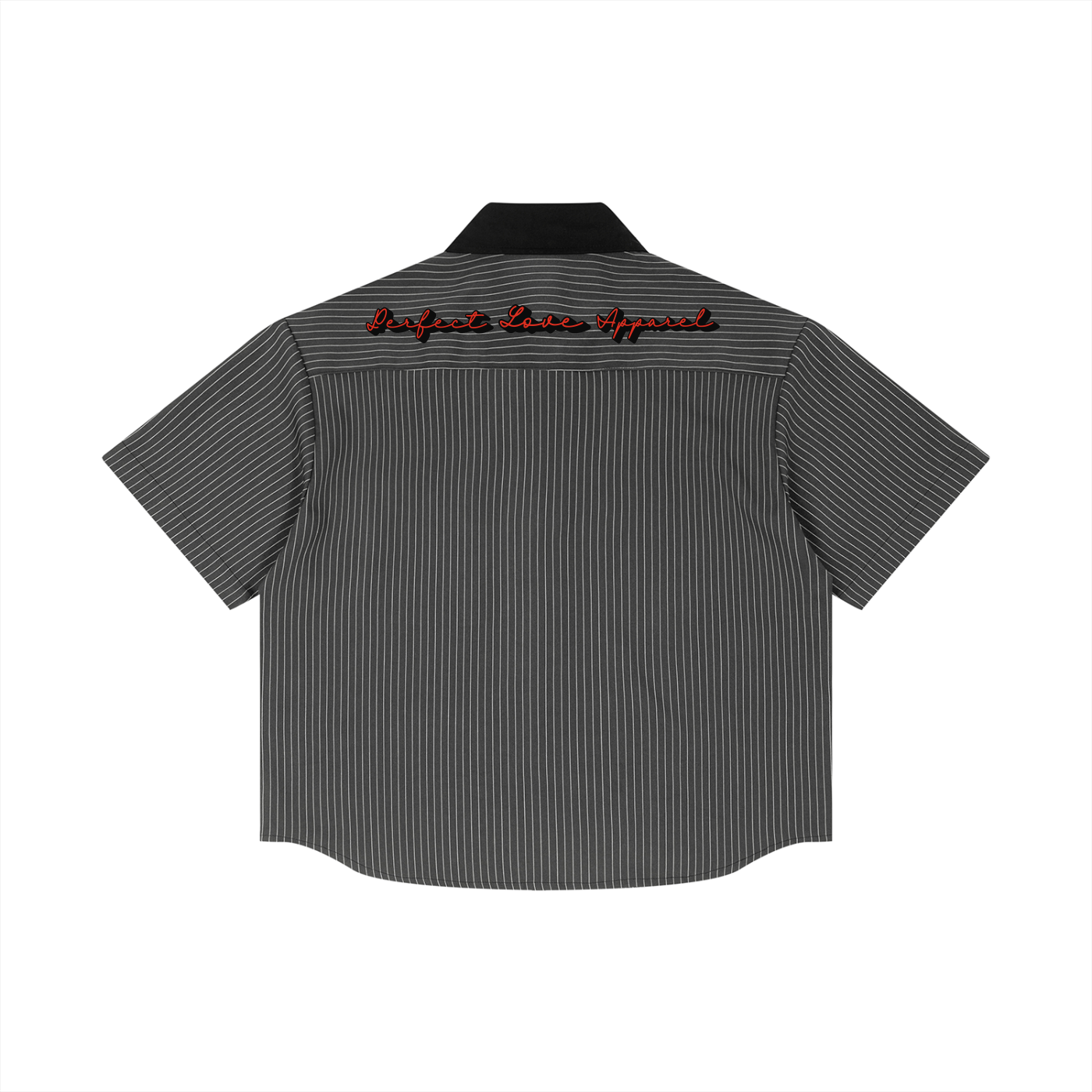 Unisex Striped Boxy Contrast Collar Shirt