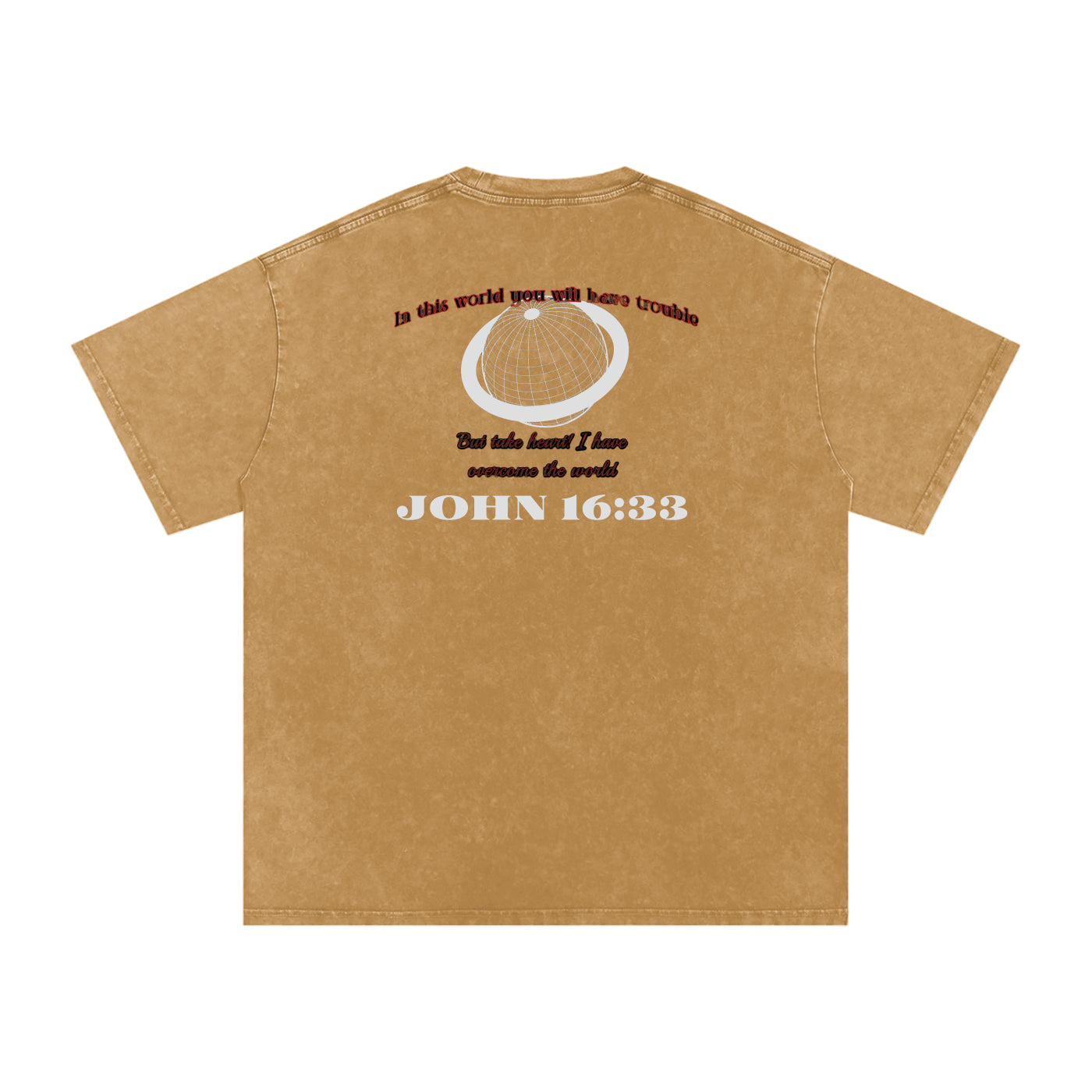Take Heart! T-Shirt - White Globe (Acid Wash)