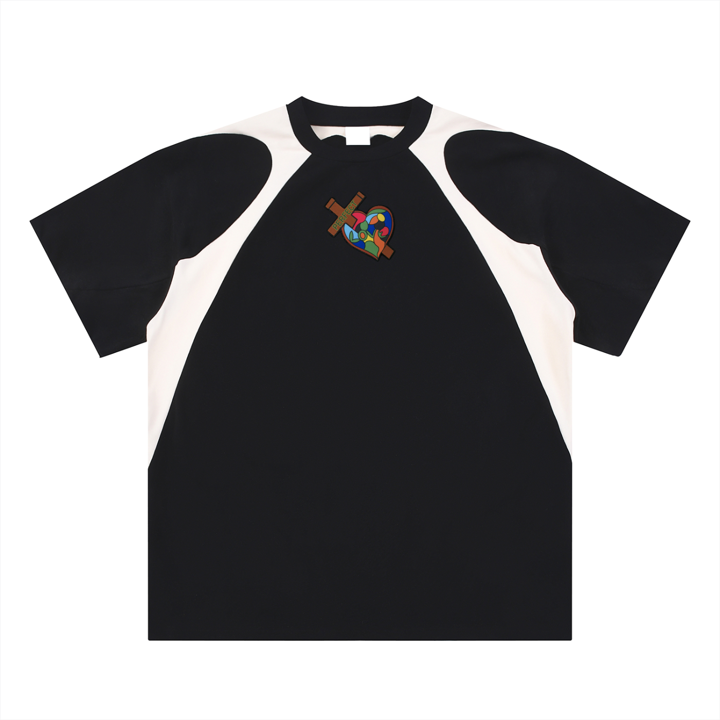 Perfect Love - Contrast Panel Cotton T-Shirt